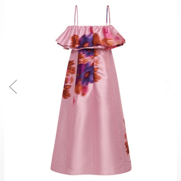 Bubble Slip Midi Dress in Fuchsia Floral - Picture 3 of 6